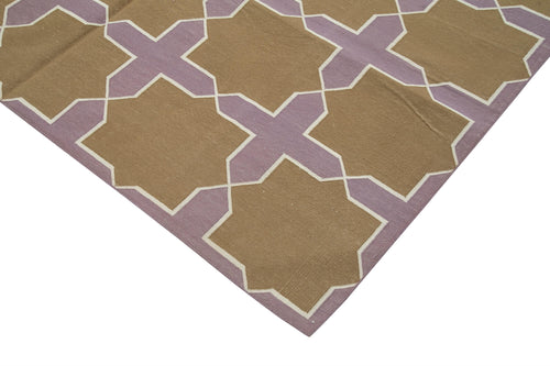 Geometric Duri Brown Geometric Cotton Wool Handmade Area Rug 6'3'' x 8'10''