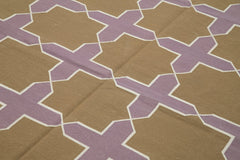 Geometric Duri Brown Geometric Cotton Wool Handmade Area Rug 6'3'' x 8'10''
