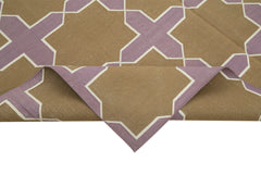 Geometric Duri Brown Geometric Cotton Wool Handmade Area Rug 6'3'' x 8'10''