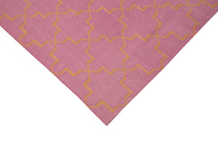 Geometric Duri Pink Geometric Cotton Wool Handmade Area Rug 6'2'' x 8'10''