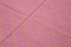Geometric Duri Pink Geometric Cotton Wool Handmade Area Rug 6'2'' x 8'10''