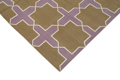 Geometric Duri Brown Geometric Cotton Wool Handmade Area Rug 6'0'' x 8'11''