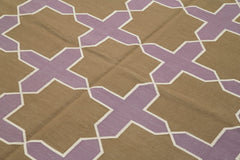 Geometric Duri Brown Geometric Cotton Wool Handmade Area Rug 6'0'' x 8'11''