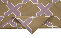 Geometric Duri Brown Geometric Cotton Wool Handmade Area Rug 6'0'' x 8'11''