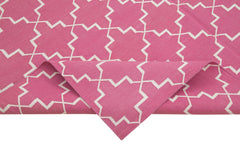 Geometric Duri Pink Geometric Cotton Wool Handmade Area Rug 6'0'' x 9'1''