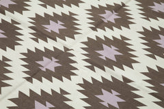 Geometric Duri Brown Geometric Cotton Wool Handmade Area Rug 6'0'' x 8'8''
