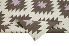 Geometric Duri Brown Geometric Cotton Wool Handmade Area Rug 6'0'' x 8'8''