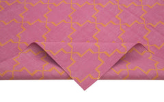 Geometric Duri Pink Geometric Cotton Wool Handmade Area Rug 6'0'' x 8'11''