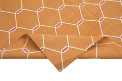 Geometric Duri Orange Geometric Cotton Wool Handmade Area Rug 6'1'' x 9'1''
