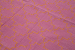 Geometric Duri Pink Geometric Cotton Wool Handmade Area Rug 6'0'' x 8'10''