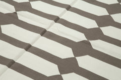 Geometric Duri Brown Geometric Cotton Wool Handmade Area Rug 6'1'' x 8'9''