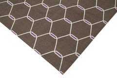 Geometric Duri Brown Geometric Cotton Wool Handmade Area Rug 6'0'' x 8'8''