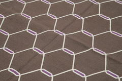 Geometric Duri Brown Geometric Cotton Wool Handmade Area Rug 6'0'' x 8'8''