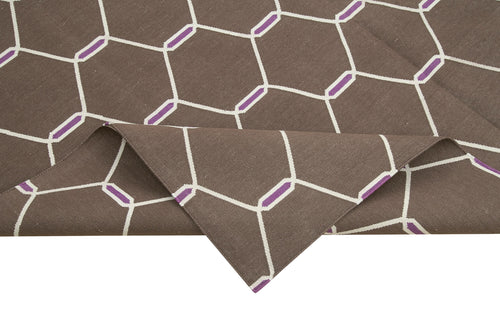 Geometric Duri Brown Geometric Cotton Wool Handmade Area Rug 6'0'' x 8'8''