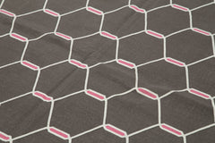 Geometric Duri Brown Geometric Cotton Wool Handmade Area Rug 6'0'' x 8'11''