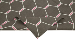 Geometric Duri Brown Geometric Cotton Wool Handmade Area Rug 6'0'' x 8'11''