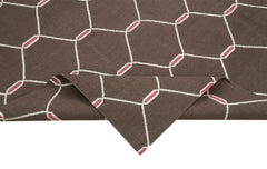 Geometric Duri Brown Geometric Cotton Wool Handmade Area Rug 6'3'' x 8'11''