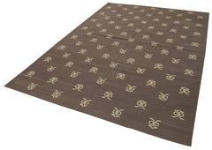 Geometric Duri Brown Geometric Cotton Wool Handmade Area Rug 6'1'' x 8'10''