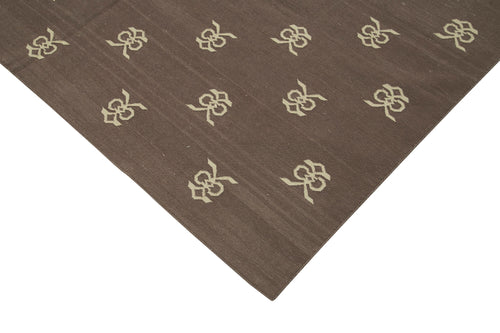 Geometric Duri Brown Geometric Cotton Wool Handmade Area Rug 6'1'' x 8'10''
