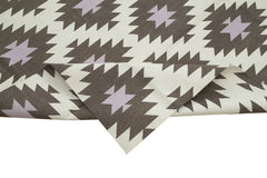 Geometric Duri Brown Geometric Cotton Wool Handmade Area Rug 9'9'' x 13'4''
