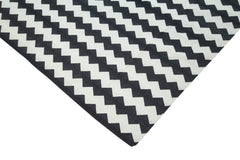 Geometric Duri Black Geometric Cotton Wool Handmade Area Rug 9'11'' x 13'10''
