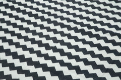 Geometric Duri Black Geometric Cotton Wool Handmade Area Rug 9'11'' x 13'10''