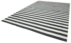 Duri Black White Geometric Cotton Wool Handmade Area Rug 10'0'' x 14'2''