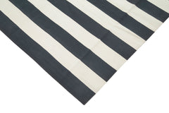 Duri Black White Geometric Cotton Wool Handmade Area Rug 10'0'' x 14'2''