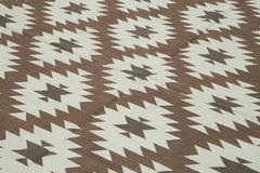 Geometric Duri Brown Geometric Cotton Wool Handmade Area Rug 9'11'' x 13'10''