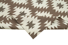 Geometric Duri Brown Geometric Cotton Wool Handmade Area Rug 9'11'' x 13'10''