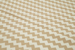 Handmade Area Rug – Beige Geometric Cotton Wool Durable Floor Covering 10'0" x 13'7"