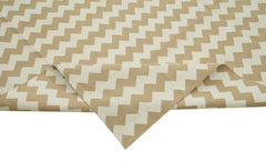 Handmade Area Rug – Beige Geometric Cotton Wool Durable Floor Covering 10'0" x 13'7"