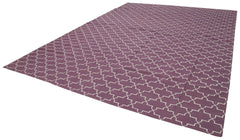 Duri Purple Geometric Cotton Wool Handmade Area Rug 10'2'' x 13'9''
