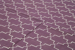 Duri Purple Geometric Cotton Wool Handmade Area Rug 10'2'' x 13'9''