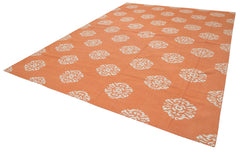 Duri Orange Geometric Cotton Wool Handmade Area Rug 10'0'' x 13'10''
