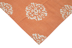 Duri Orange Geometric Cotton Wool Handmade Area Rug 10'0'' x 13'10''