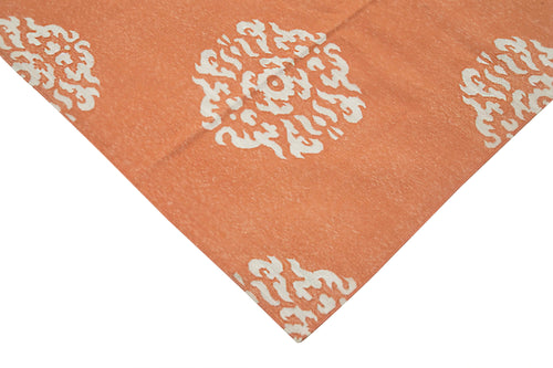 Duri Orange Geometric Cotton Wool Handmade Area Rug 10'0'' x 13'10''