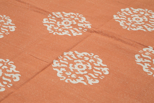 Duri Orange Geometric Cotton Wool Handmade Area Rug 10'0'' x 13'10''