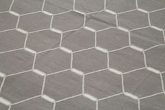 Handmade Area Rug - Grey Geometric Cotton Wool Rug 10'2'' x 13'10'' by Agacan