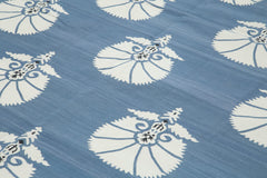 Duri Blue Geometric Cotton Wool Handmade Area Rug 10'2'' x 14'1''