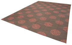 Duri Brown Geometric Cotton Wool Handmade Area Rug 10'3'' x 13'9''