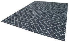 Geometric Duri Black Geometric Cotton Wool Handmade Area Rug 9'2'' x 12'0''