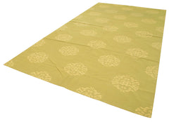 Geometric Duri Yellow Geometric Cotton Wool Handmade Area Rug 7'3'' x 13'3''