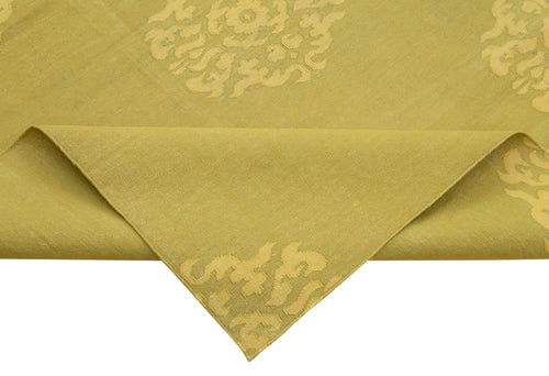 Geometric Duri Yellow Geometric Cotton Wool Handmade Area Rug 7'3'' x 13'3''