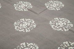 Geometric Duri Grey Geometric Cotton Wool Handmade Area Rug 8'0'' x 9'6''