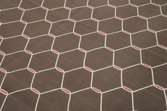 Geometric Duri Brown Geometric Cotton Wool Handmade Area Rug 8'1'' x 9'9''