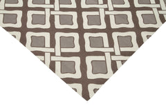 Geometric Duri Brown Geometric Cotton Wool Handmade Area Rug 7'11'' x 9'11''