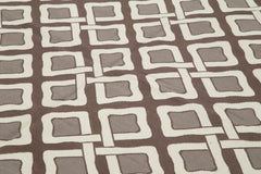 Geometric Duri Brown Geometric Cotton Wool Handmade Area Rug 7'11'' x 9'11''