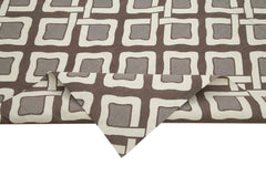 Geometric Duri Brown Geometric Cotton Wool Handmade Area Rug 7'11'' x 9'11''