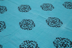 Geometric Duri Turquoise Geometric Cotton Wool Handmade Area Rug 8'0'' x 9'10''